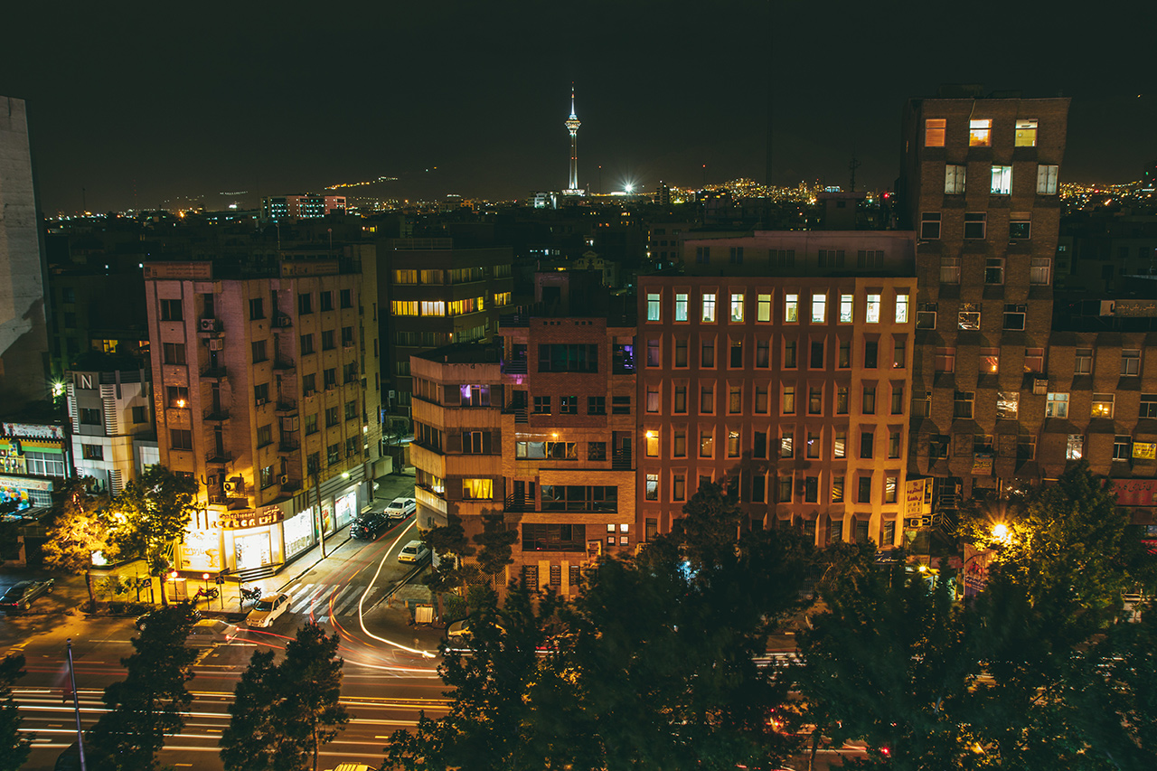 Tehran cityscape as seen from my hotel window, with Milad Tower in the distance.