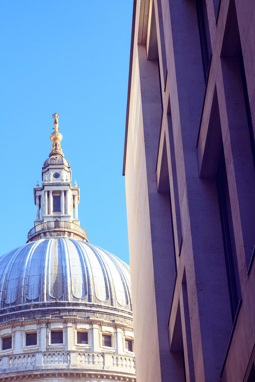 The dome of St. Paul's Cathedral, London, England.